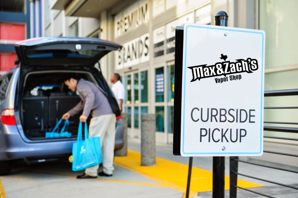 Curbside service, curbside pickup, curbside shopping.