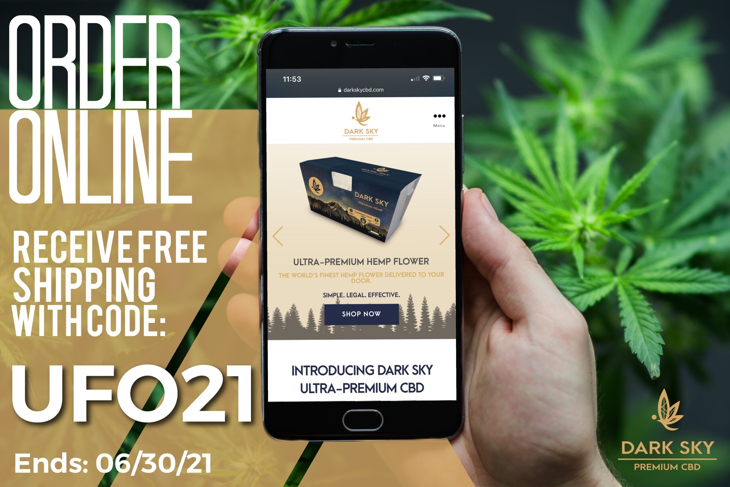 ufo21 Dark Sky CBD premium hemp flower